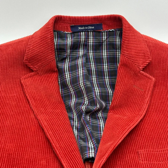 Alan Flusser Corduroy Blazer Rust Orange 44R Academia Professor Preppy Work - Picture 4 of 14